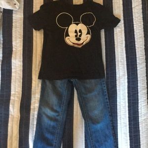 Old Navy jeans and Mickey t-shirt set.